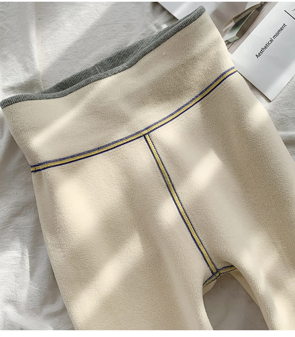 

Womens Casual Thicken Pants Knitted Fitness Leggings Striped High Elastic Waist Trouser Women Pencil Pantalones Mujer Femme