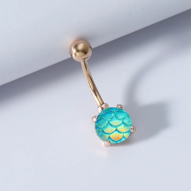 

New Fish Scale Belly Piercing Tool Ombligo Button Barbell Piercing Rings Navel Nail Stud Nombril Nightclub Sexy Body Jewelry