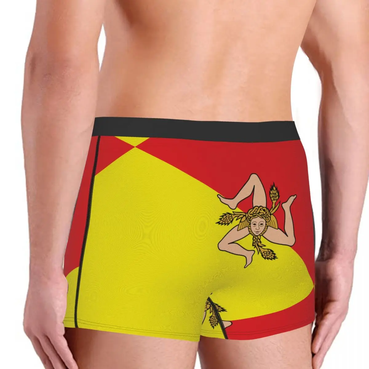 Sicilian Flag Men's Boxer Briefs regions of Italy Funny Novelty elastic pants for men