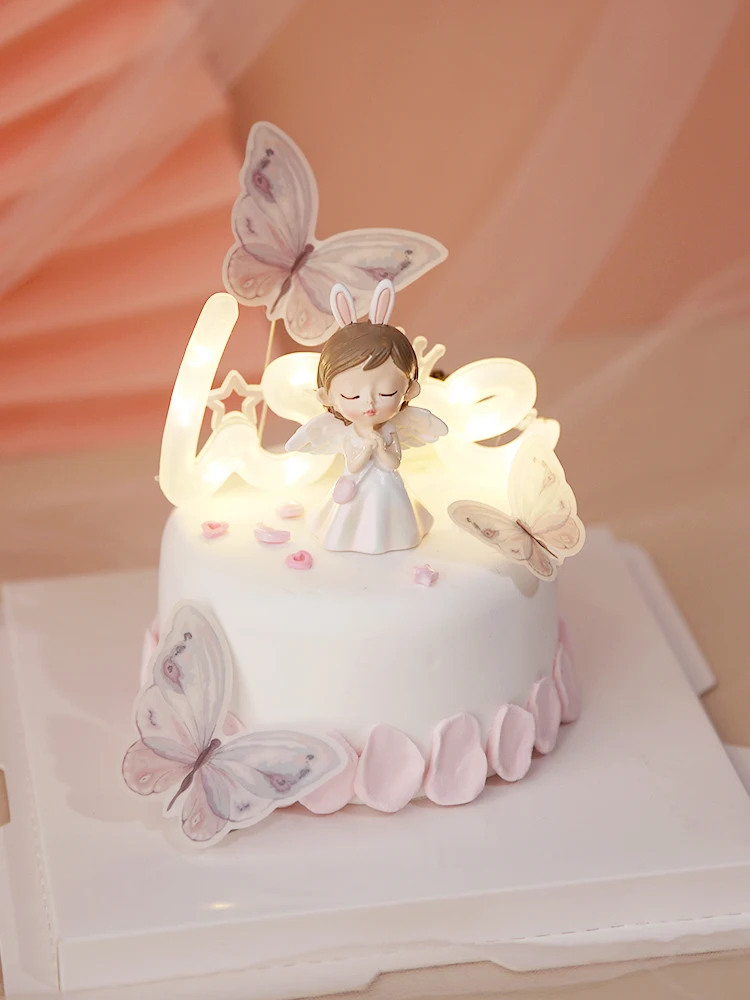 

Cake Toppers Flags Beauty Butterfly DIY Cupcake Topper Kids Girl Happy Birthday Wedding Supplies Baby Shower Baking Decor