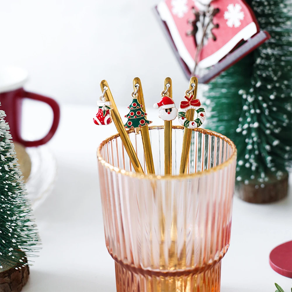 Noel Party Decorations Gift Ornaments Table For Navidad 2021 Christmas Stainless Spoon | Дом и сад