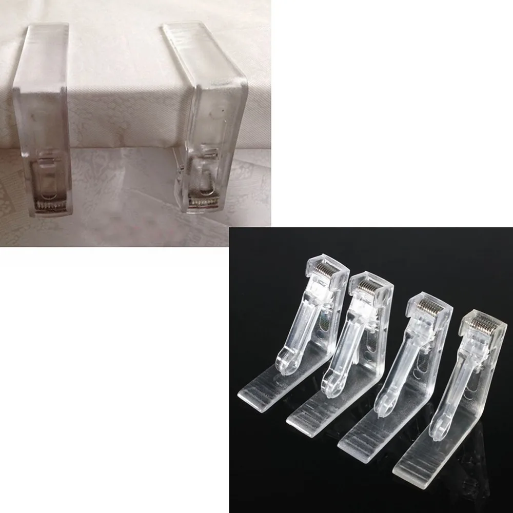 

4Pcs Clear Plastic Table Cover Cloth Tablecloth Clip Clamp Holder For Party Wedding