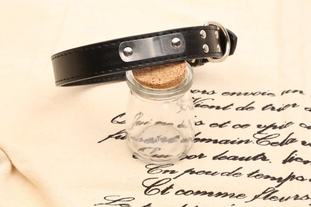 Большой прочный персонализированный ошейник для собак из искусственной кожи с