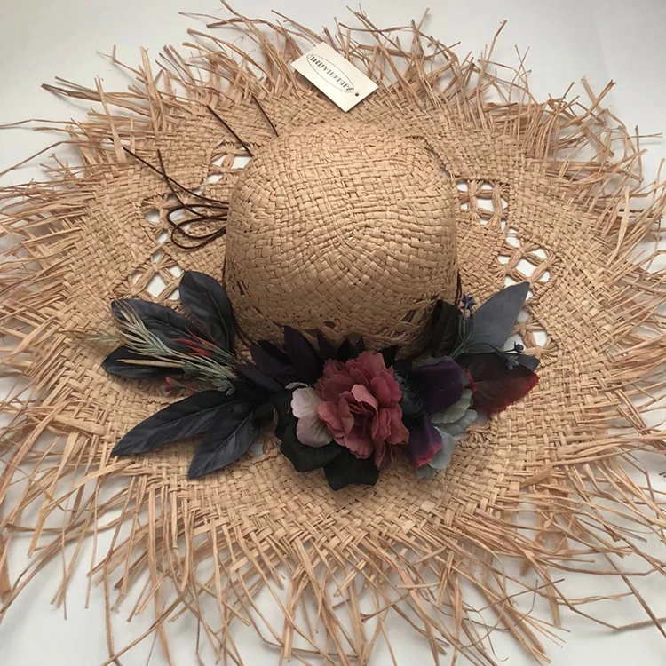 ZJBECHAHMU модная однотонная винтажная соломенная шляпа от солнца с цветочным