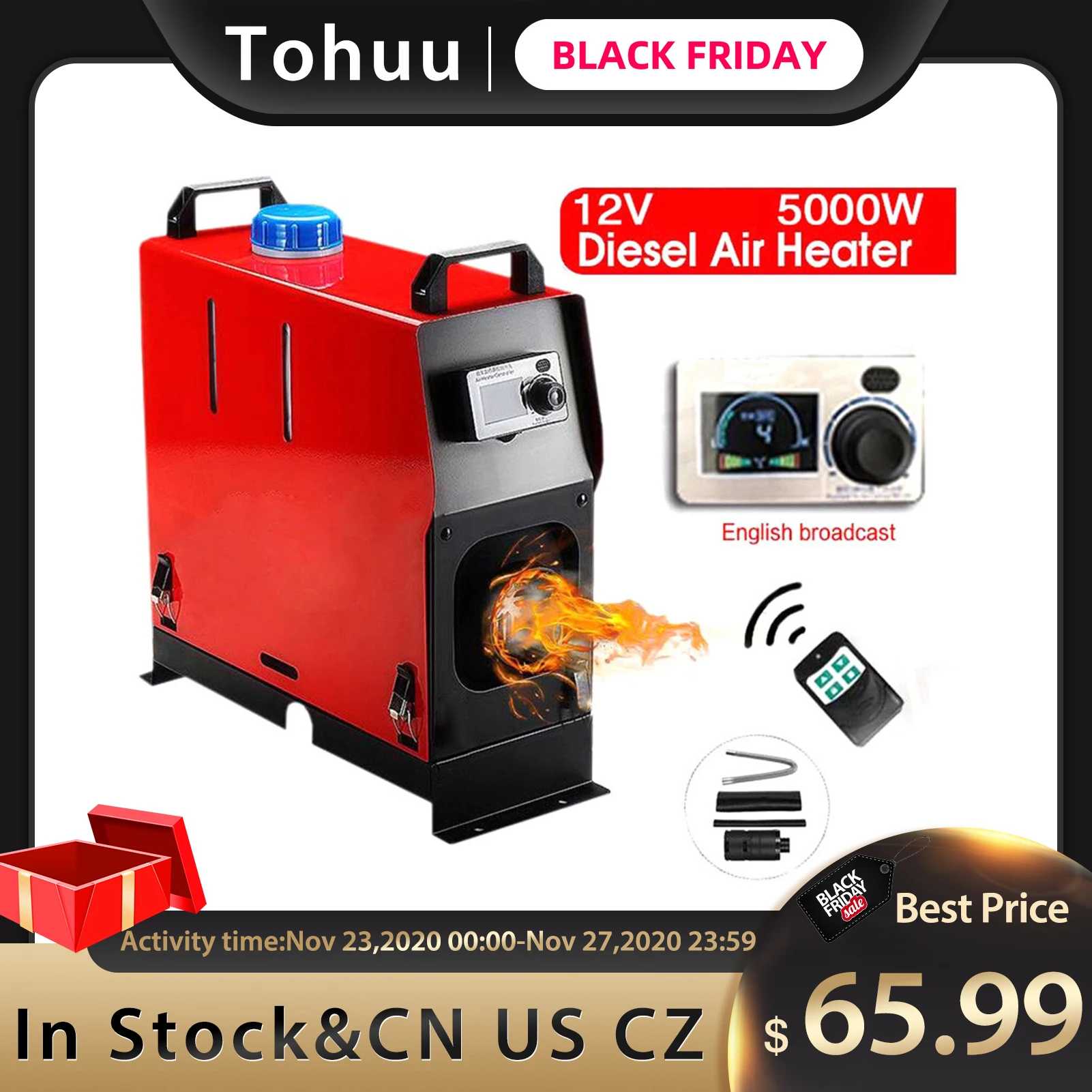 Вспомогательный обогреватель 12В 5квт Дизельный подогреватель воздуха LCD