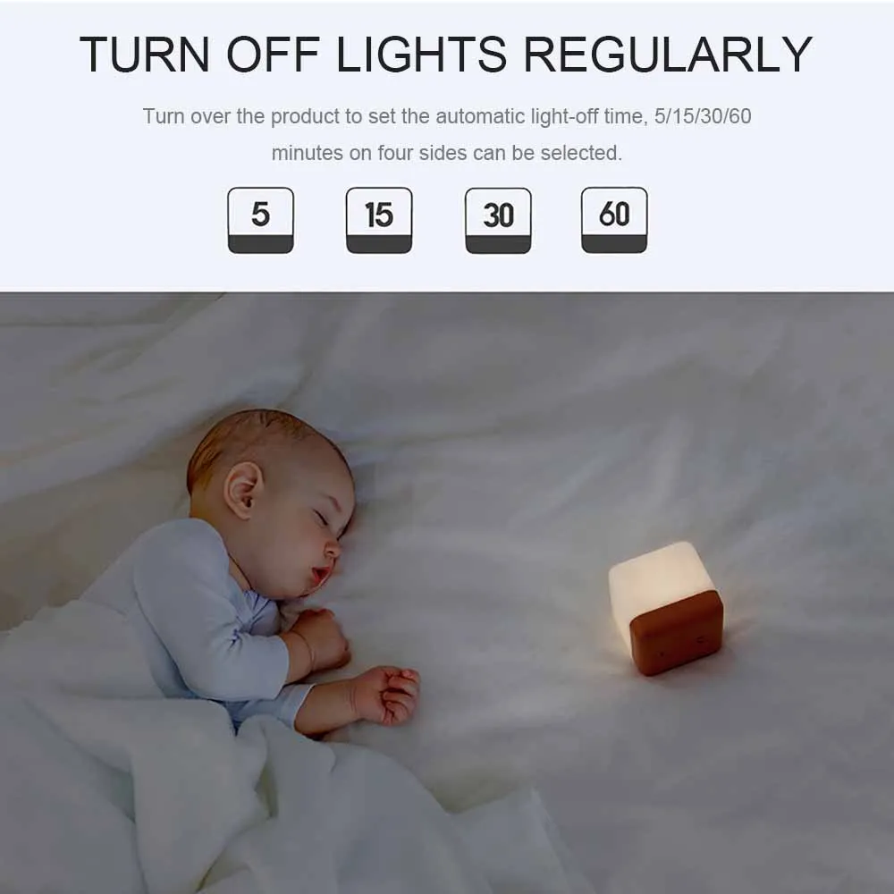 Минималистичный современный хронограф Маленькая ночная лампа USB зарядка