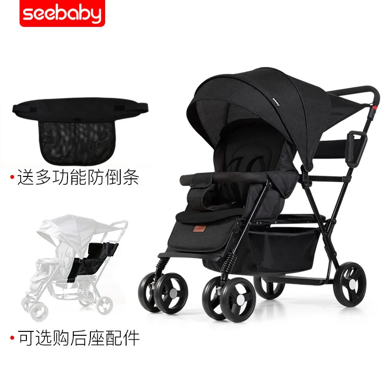Seebaby/Легкая детская коляска-Двойка для новорожденных, детская коляска, может сидеть и лежать, двойные сиденья, детские коляски, Легко складывающаяся коляска