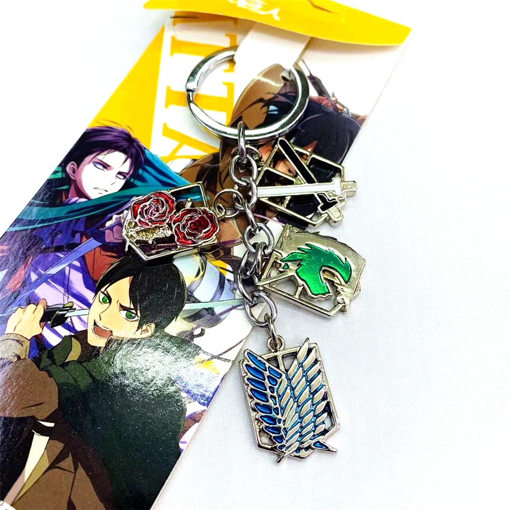 

Anime Attack On Titan Alloy Key Chain Casual Key Ring Cosplay High Quality Girl Women Cartoon Fashion Accessories Gifts
