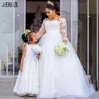 Элегантные свадебные платья JIERUIZE, свадебные платья с кружевной аппликацией и бисером, свадебные платья со шнуровкой на спине