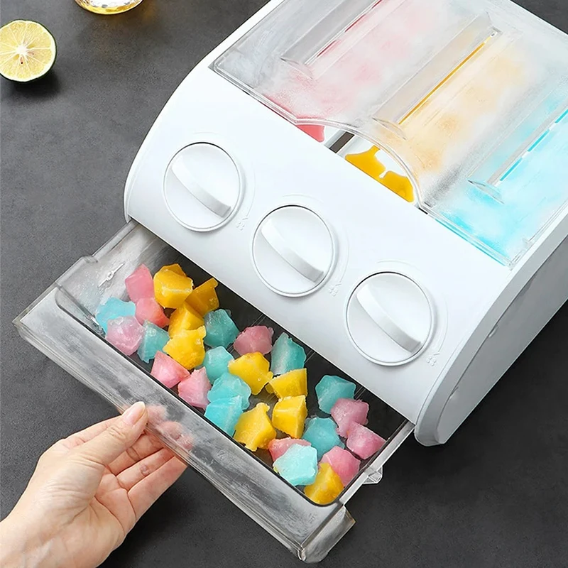 

Multifunction Refrigerator Storage Drawer Small Ice Square Box Popsicle Molds Maker Tray Juice Making DIY Bar Kitchen