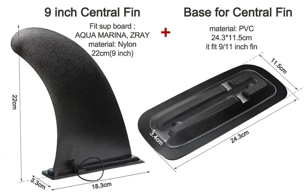 9 inch fin x base Серфинга воды волны плавник SUP аксессуар stablizer stand up весло доска АКВА МАРИНА доска для серфинга слайд-в центральное ребро боковые плавники A05001 - Цвет: 9 inch fin x base
