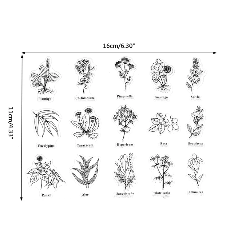 

Leaves Transparent Silicone Clear Rubber Stamp Cling Diary Scrapbooking DIY