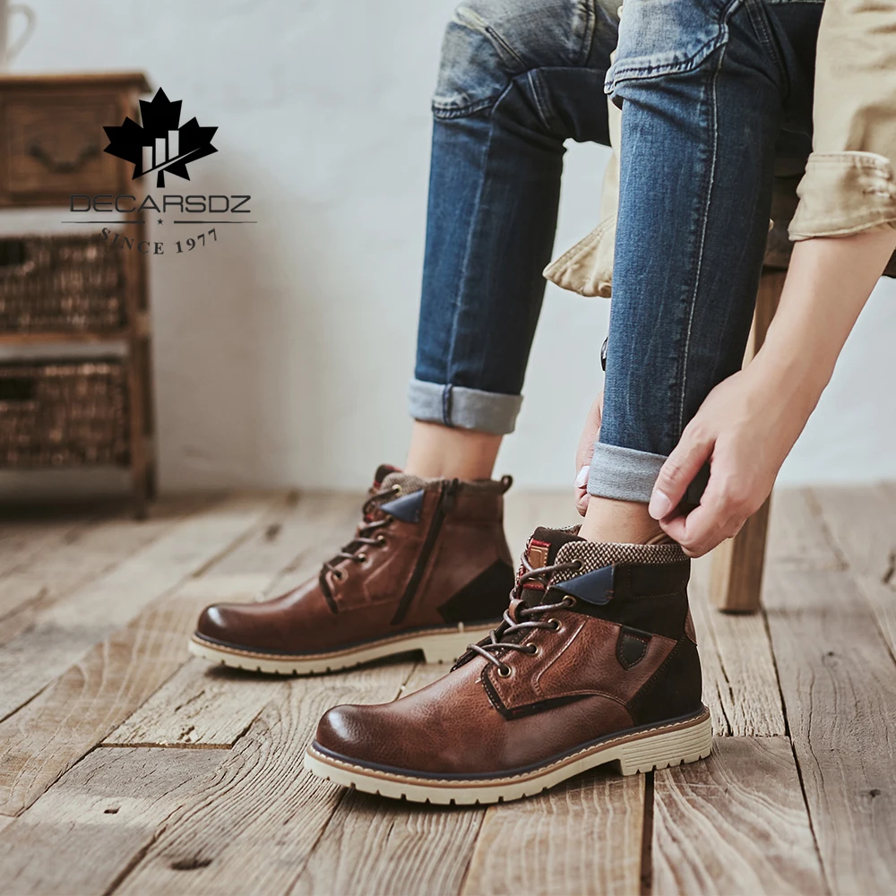 Осенние мужские ботинки DECARSDZ для мужчин новинка 2022 модные уличные удобные