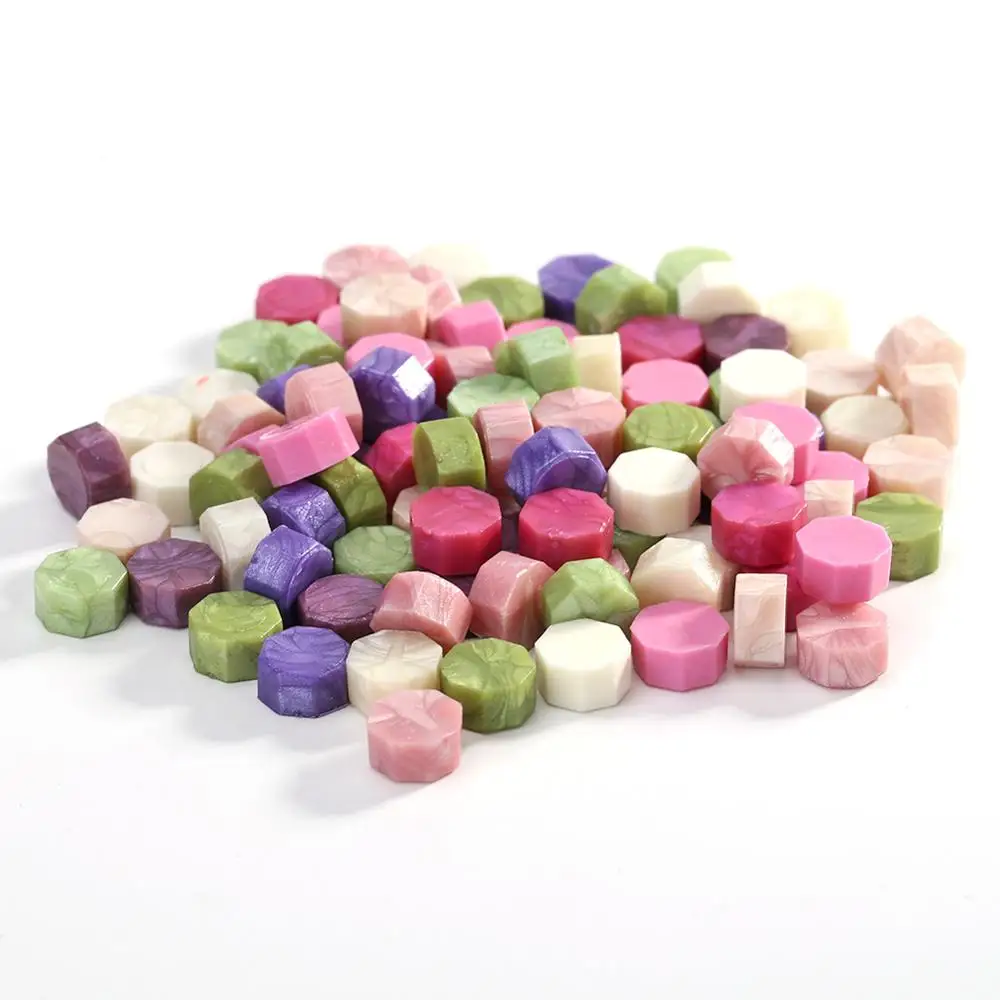 100Pcs wax bead Ретро уплотнительная восковая печь горшок с деревянной ручкой уплотнительная ложка для воска декоративная восковая печать крафт подарок - Цвет: 100Pcs wax bead