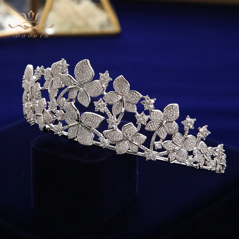 Bavoen циркониевый камень в виде цветов для свадьбы Коронная королева принцесса