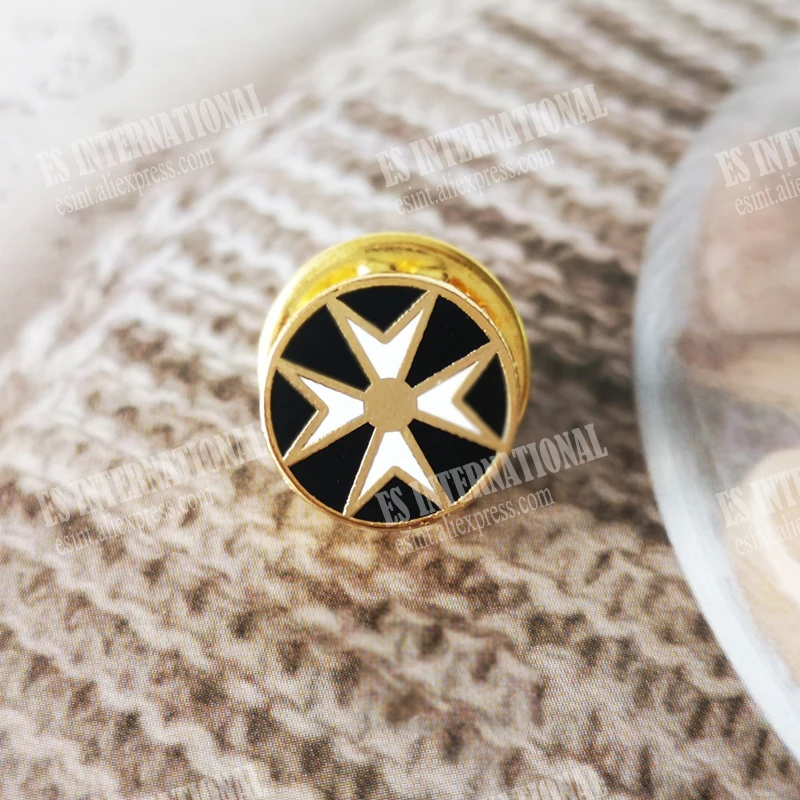 Масонские булавки для лацканов Значки маскарада черный крест рыцари Templar орден