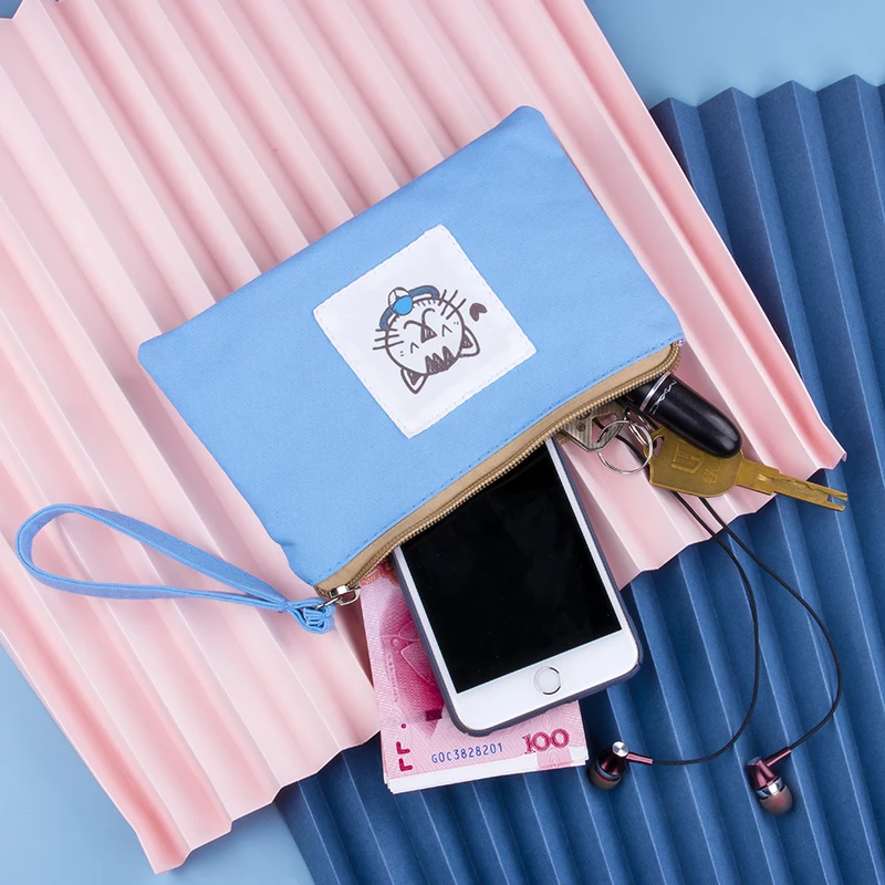 Женский Длинный клатч QUDAI розовый на молнии вместительный с отделением для денег