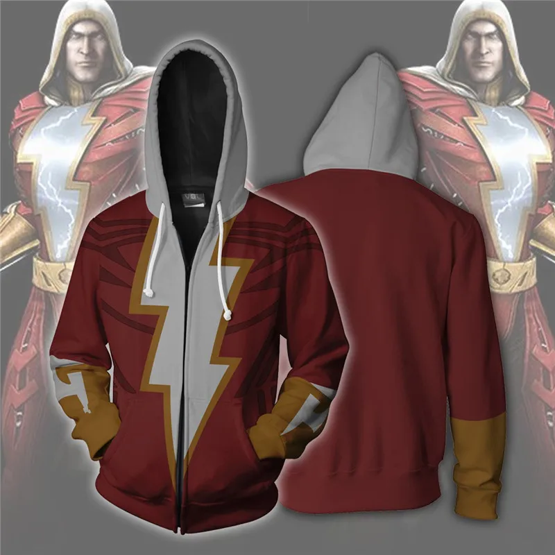Костюм супергероя Billy Batson для костюмированной вечеринки мужская толстовка с