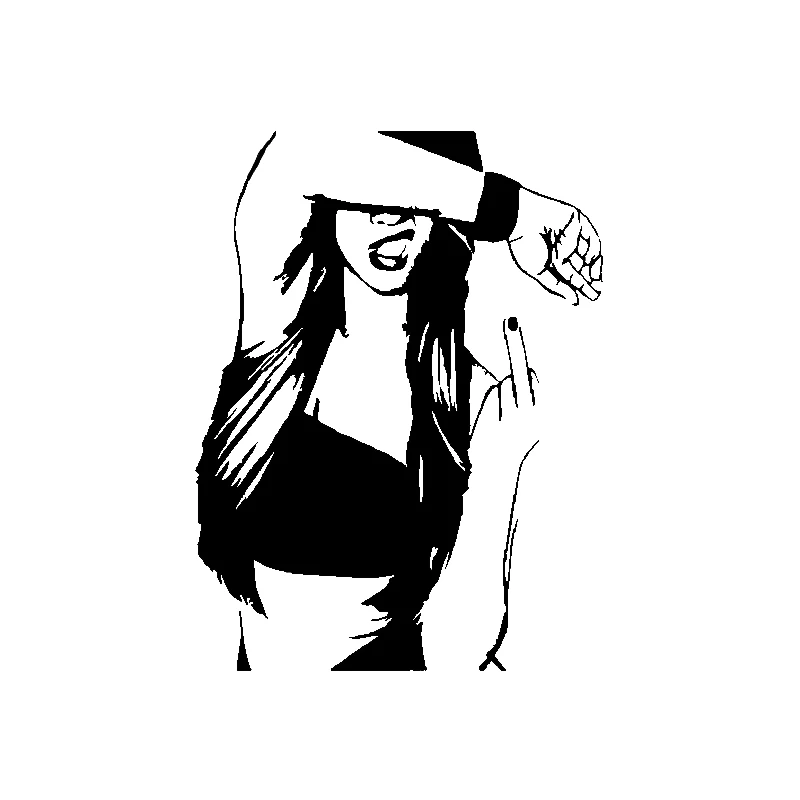 

17cm*13cm Girl Middle Finger Car Sticker Personalized Decal Laptop Truck Motorcycle Auto Accessories Car Sticker
