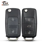 Чехол Dandkey для Volkswagen, Vw Jetta, Golf, Passat, Beetle, Skoda Seat, Polo, B5, Автомобильный ключ с дистанционным управлением, Складной Корпус ключа, чехол HU66