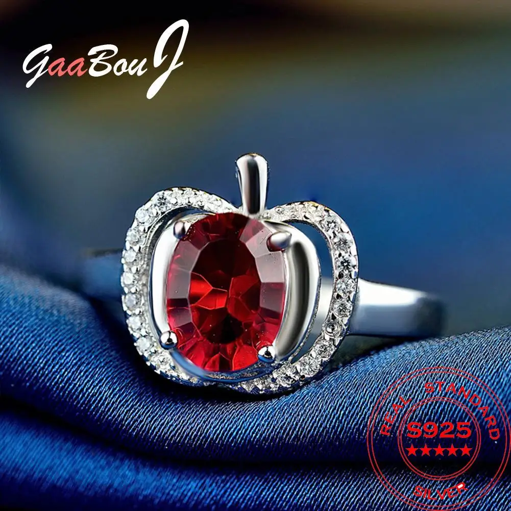 

Fashion 925 Sterling Silver Apple Large Adjustable Ring Engagement Rings For Women Luxury Vintage Jewelry