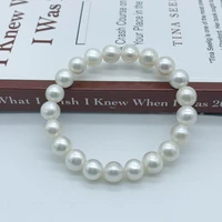 fashion white pearl bracelet for women 9 10mm natural freshwater pearl bangle jewelry