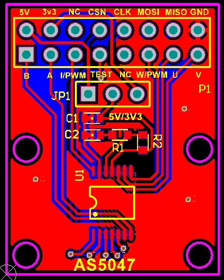 AS5047P Магнитный кодер поддерживает SPI ABZ с исходным кодом драйвера STM32 разработка |