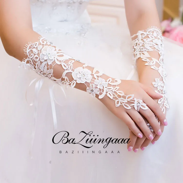 Свадебные перчатки, длинные кружевные свадебные перчатки, фабричные свадебные перчатки, белые