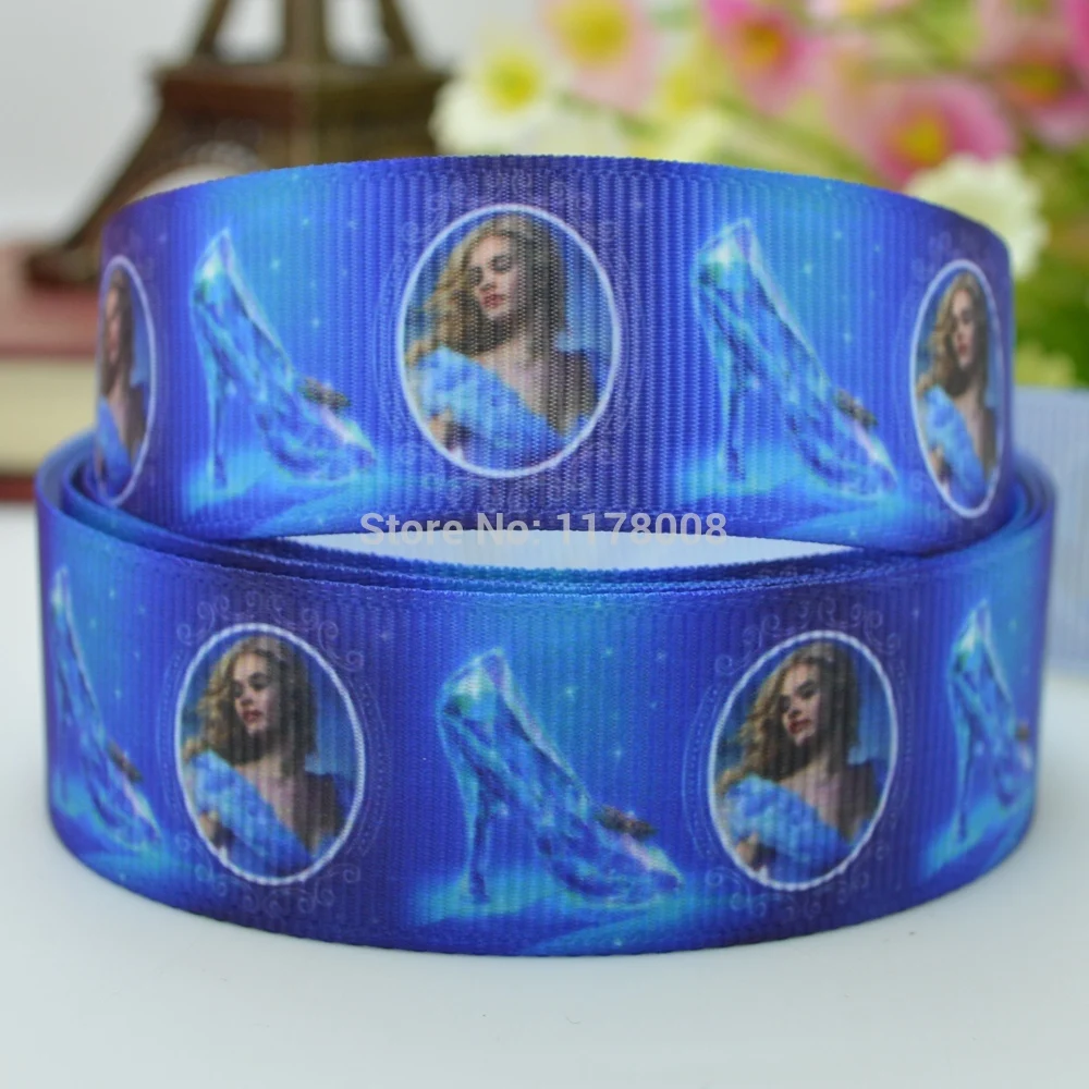 7/8 &quot22 мм Золушка Принцесса мультфильм печатных корсажная лента hai rbow DIY ручной