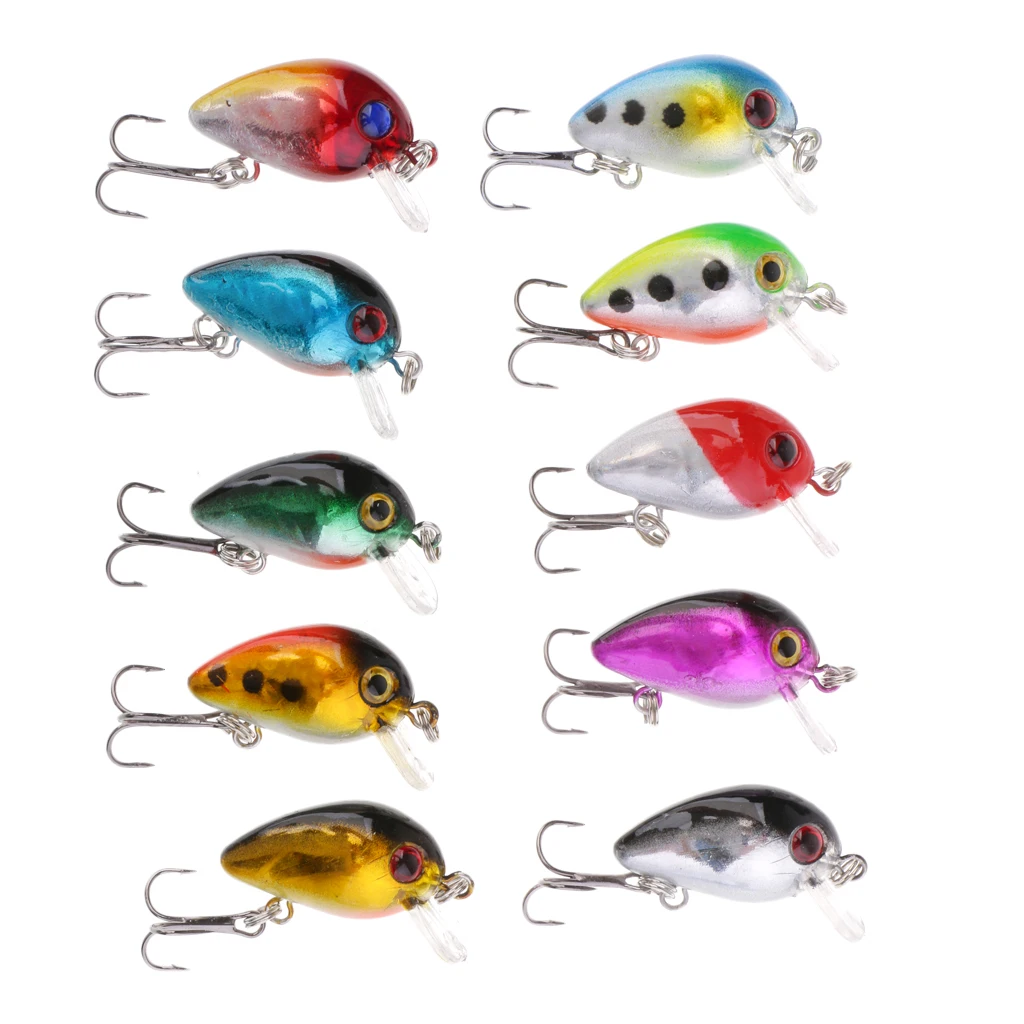 

10pcs Fishing Lure Set Plastic CrankBaits Artificial Fishing Lure Micro Hard Lure Bait with Treble Hook Fishing Baits