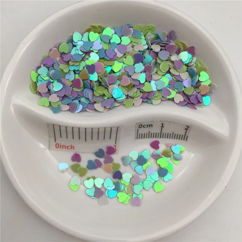 White Pur Blue Gree Новинка, хит, 20 г, 4 мм, в форме сердца, ПВХ, свободные блестки, блестки, пайетки для дизайна ногтей, маникюра/шитья/свадьбы, конфетти украшения - Цвет: White Pur Blue Gree