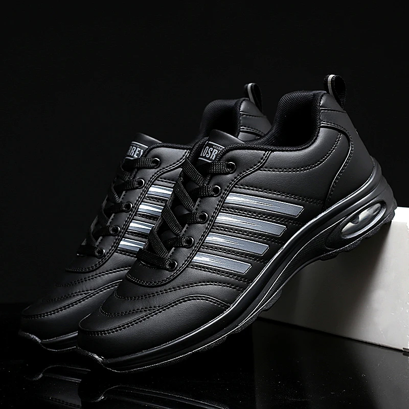 Мужские водонепроницаемые кроссовки для гольфа черные белые спортивные без спиц