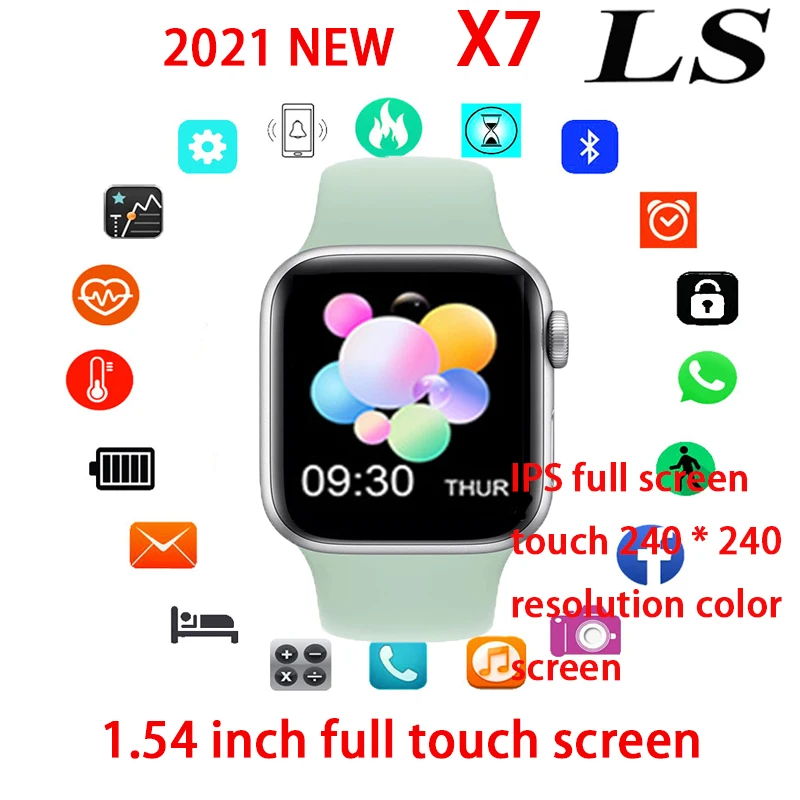 

2021 new X7 Bluetooth smart watch 1.54 inch full touch screen for Android iOS PK IWO 12 13 10 T500 T900 PRO PLUS W26 W46 T800 X6