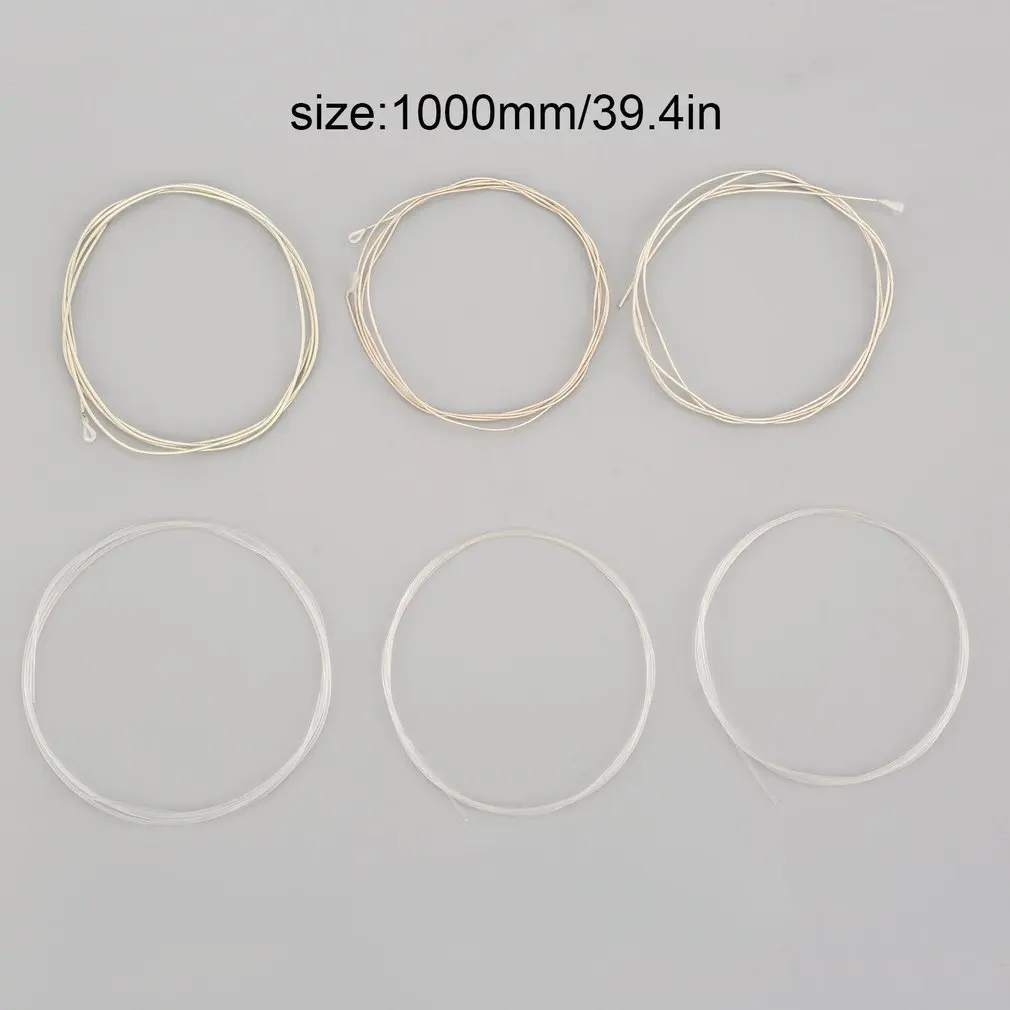 Высококачественные нейлоновые серебряные струны для гитары 6 шт. 1 м E B G D A