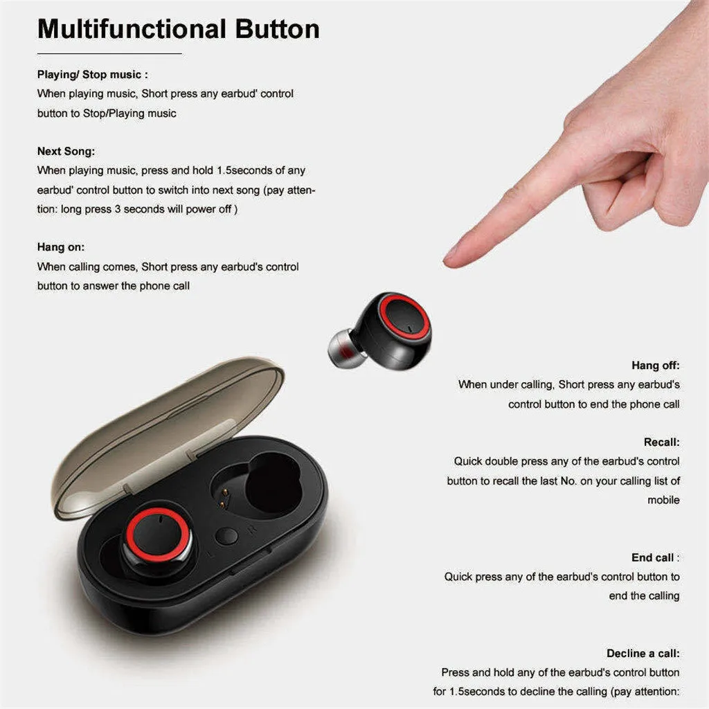 Наушники-вкладыши мини-гарнитура 3D стерео звук спортивные наушники с микрофоном