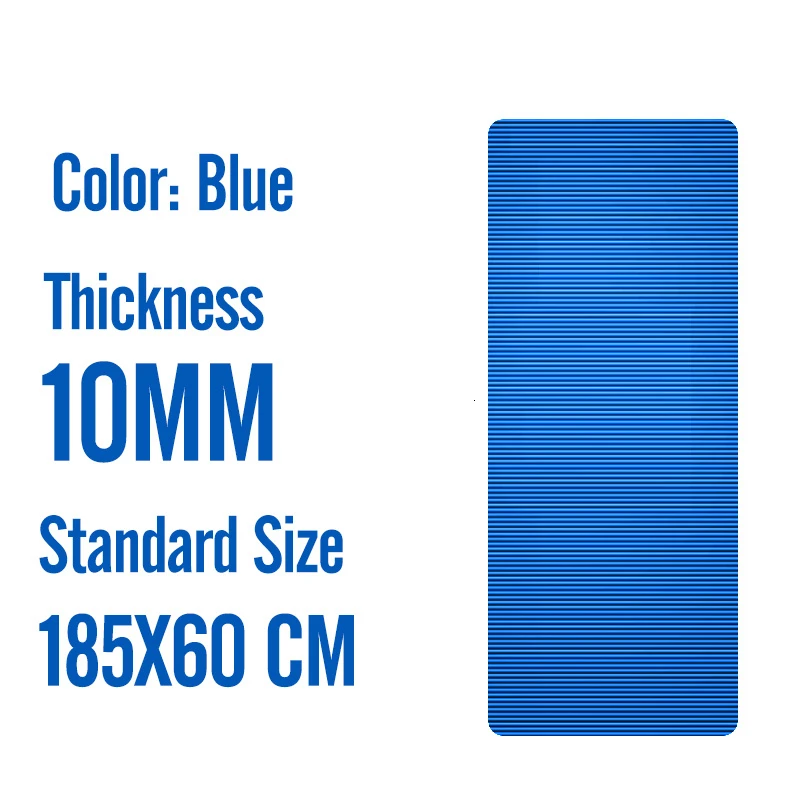 185X60X1M Blue 185X80X1,5 см мужские спортивные маты большого размера NBR Нескользящие коврики для йоги для фитнеса 15 мм фитнес-спортивный коврик с повязками большого размера Tapete - Цвет: 185X60X1M Blue