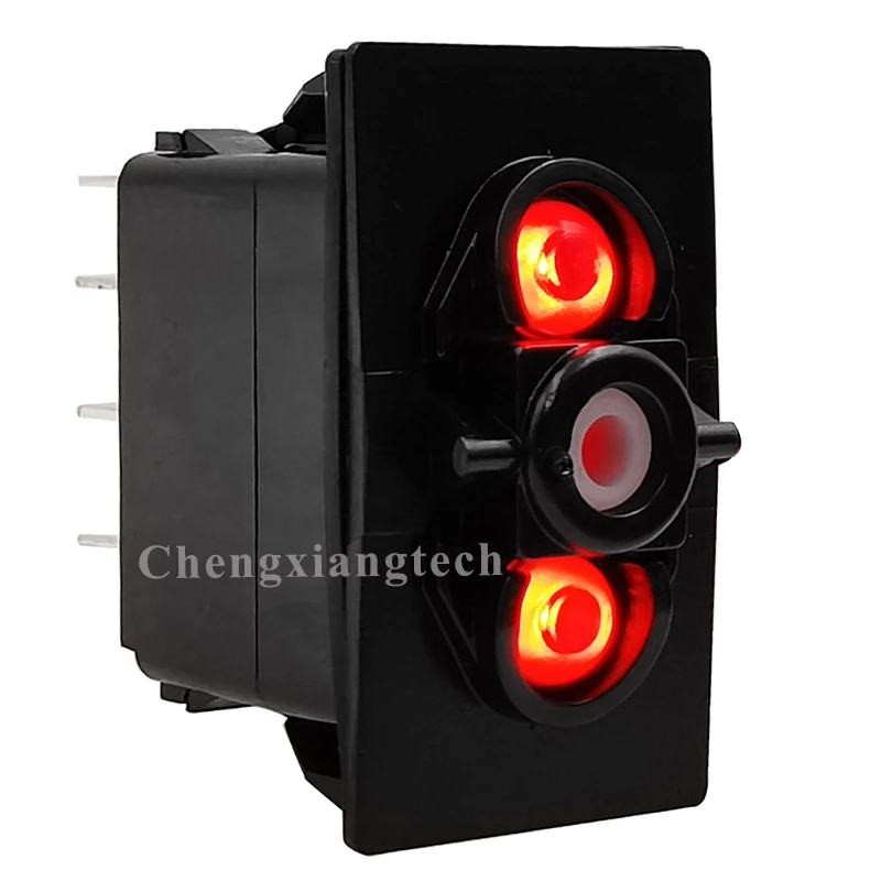 

Red Led (ON) OFF (ON) Switch Base 7PIN DPDT Momentary Switch Body Car Boat Rocker Switch Accessories Waterproof IP68 12V 20A