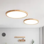 Современные ультратонкие потолочные светодиодные лампы H2.84,5 см, скандинавские деревянные светильники для гостиной, спальни, осветительная панель с дистанционным управлением