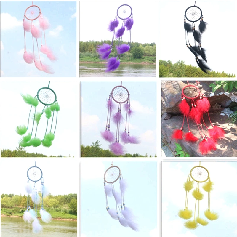 Винтажный Ловец перьев сетка для украшения дома индийский снов ретро перо