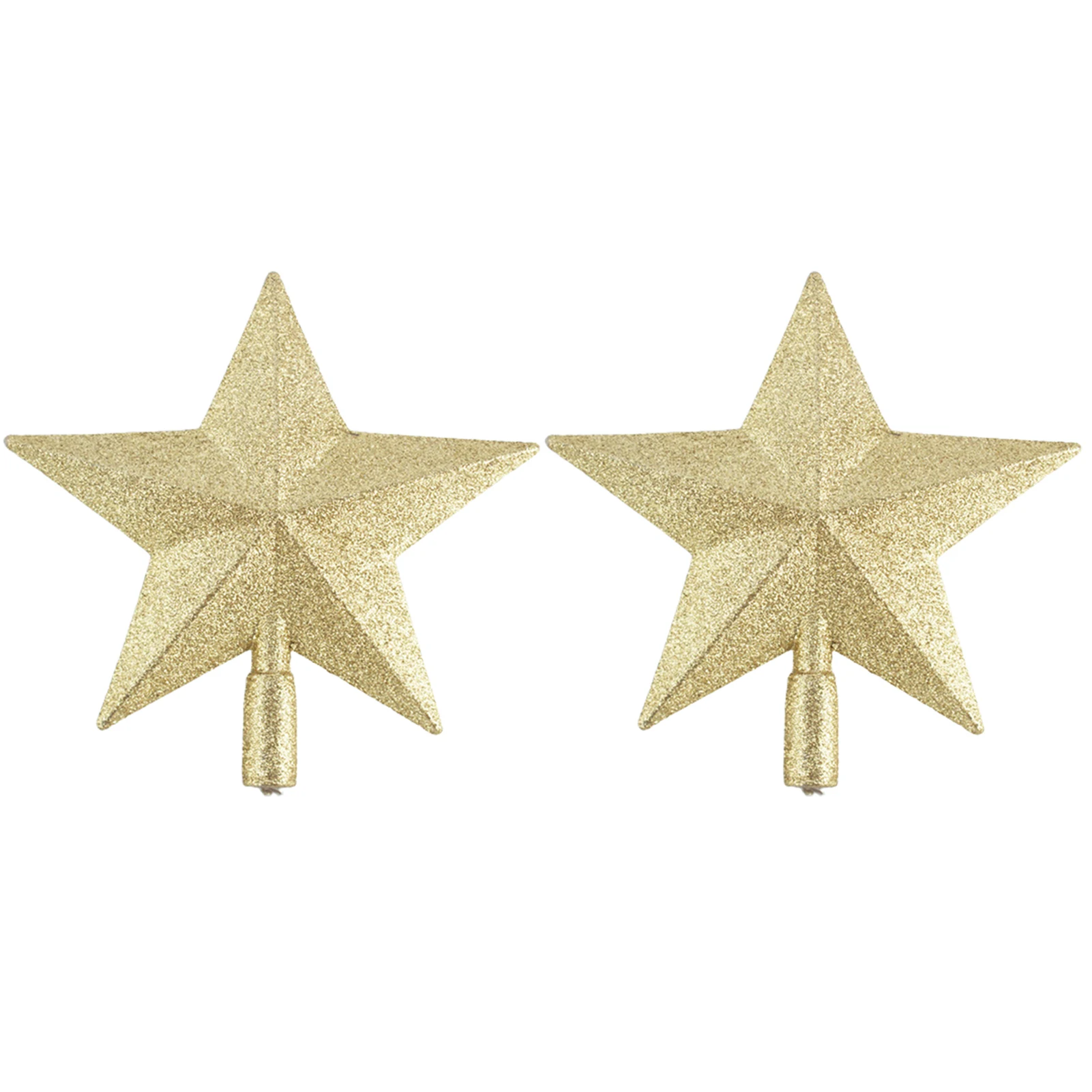 

2Pcs Glitter Five-pointed Star Christmas Tree Topper Decoration Party Ornament
