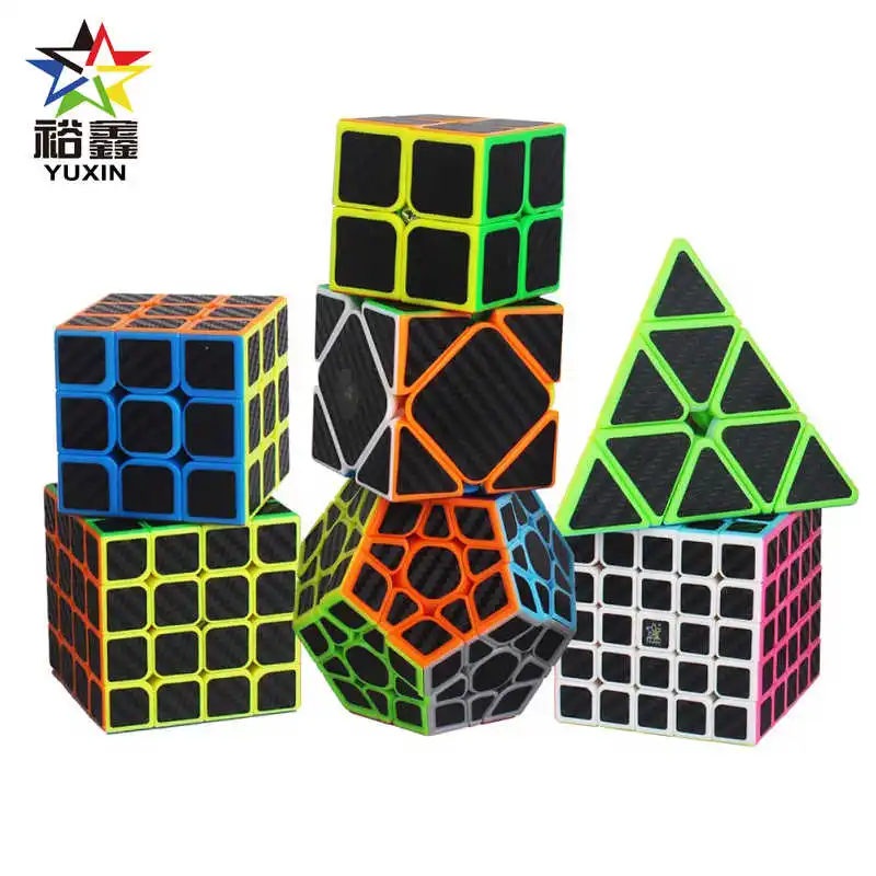Наклейка из углеродного волокна YUXIN 2x2 3x3 4x4 5x5 Megaminx со скошенной пирамидой