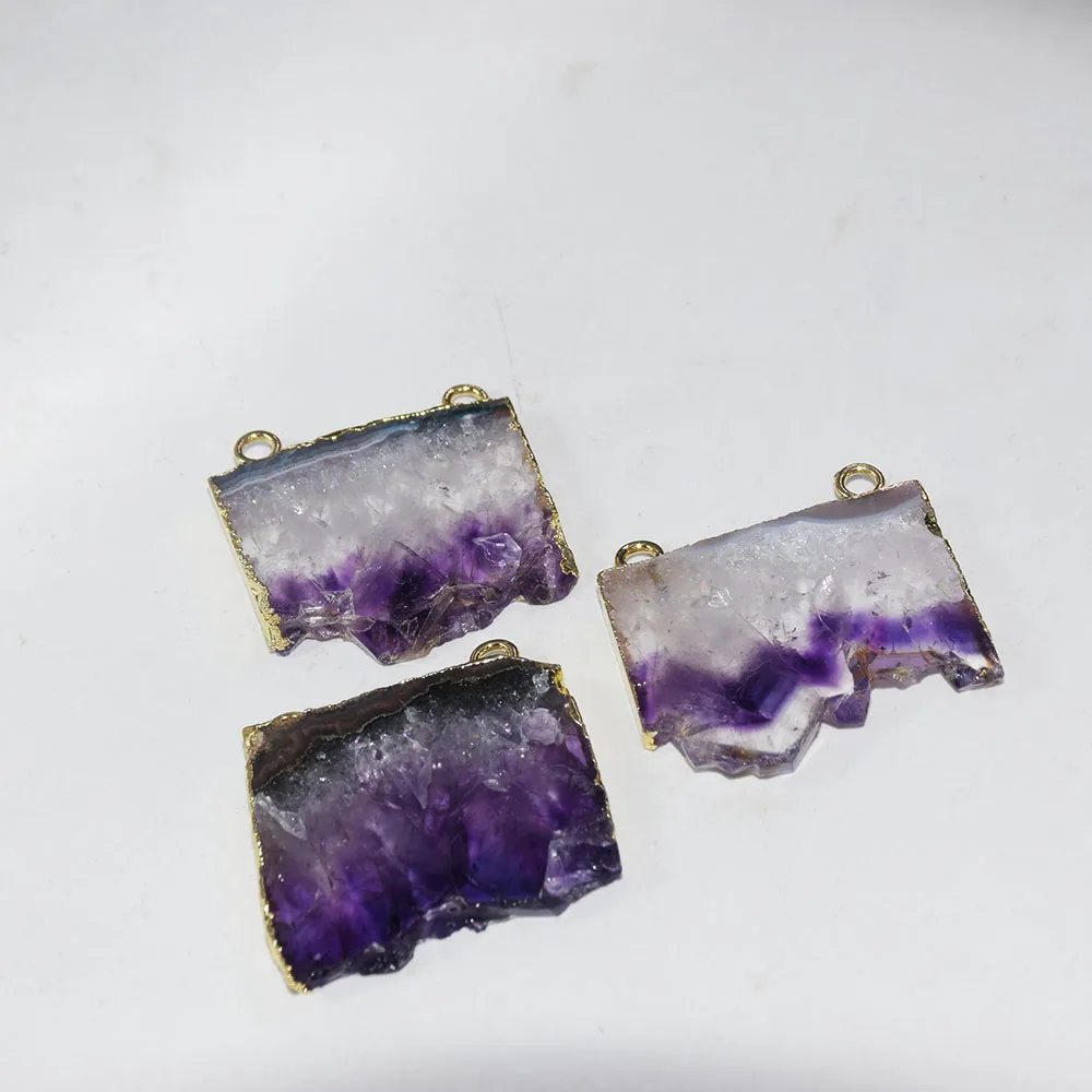 Модные ювелирные изделия искусственная Друза аметист соединитель камня женский