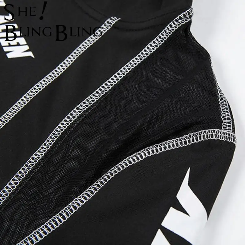 SheBlingBling летний черный спортивный костюм из 2 предметов Женский комплект с длинным