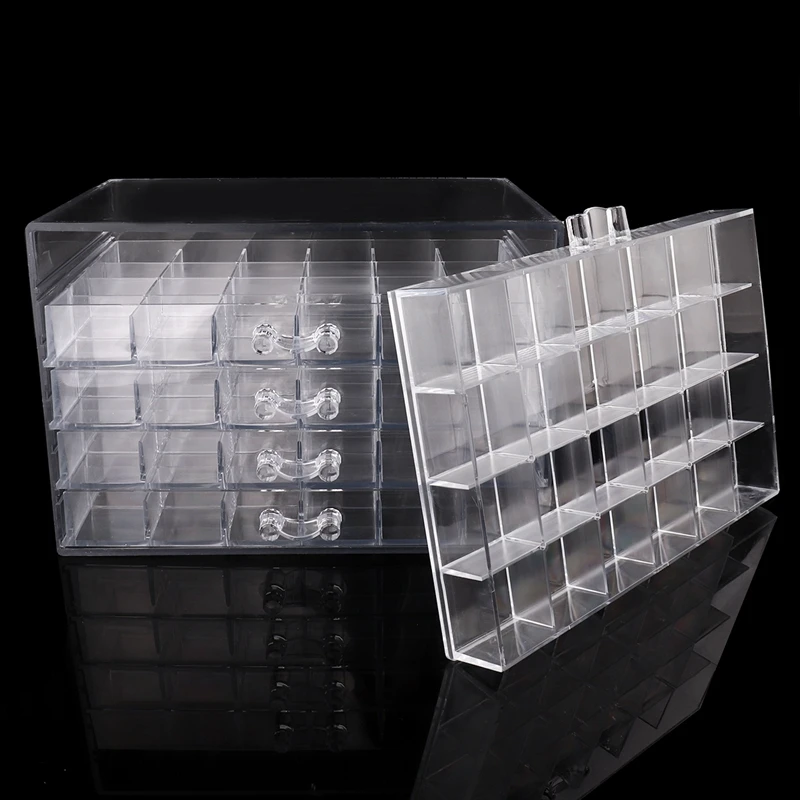 

Hot Sale 120 Grids Transparent Nail Art Decoration Storage Box Rhinestones Beads Accessories Display Container Case Manicure Too
