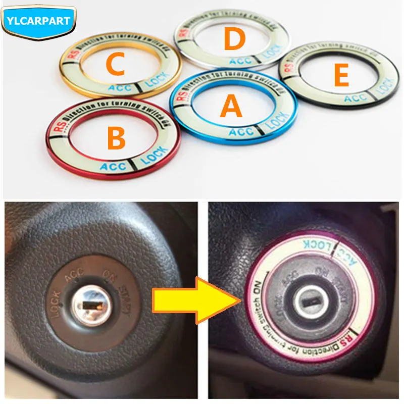 Декоративное кольцо наклейка для выключателя автомобильных ключей Geely LC Cross GC2 RV