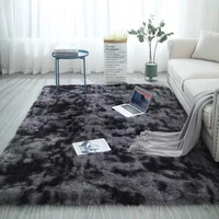european modern soft rectangle carpet fashion bedroom carpet bay window bedside mat washable personality dyeing plush carpet rug
