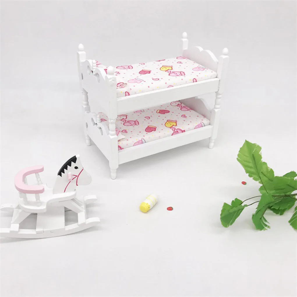 Мини Деревянный кукольный домик с красочным принтом кровать мебель для детей