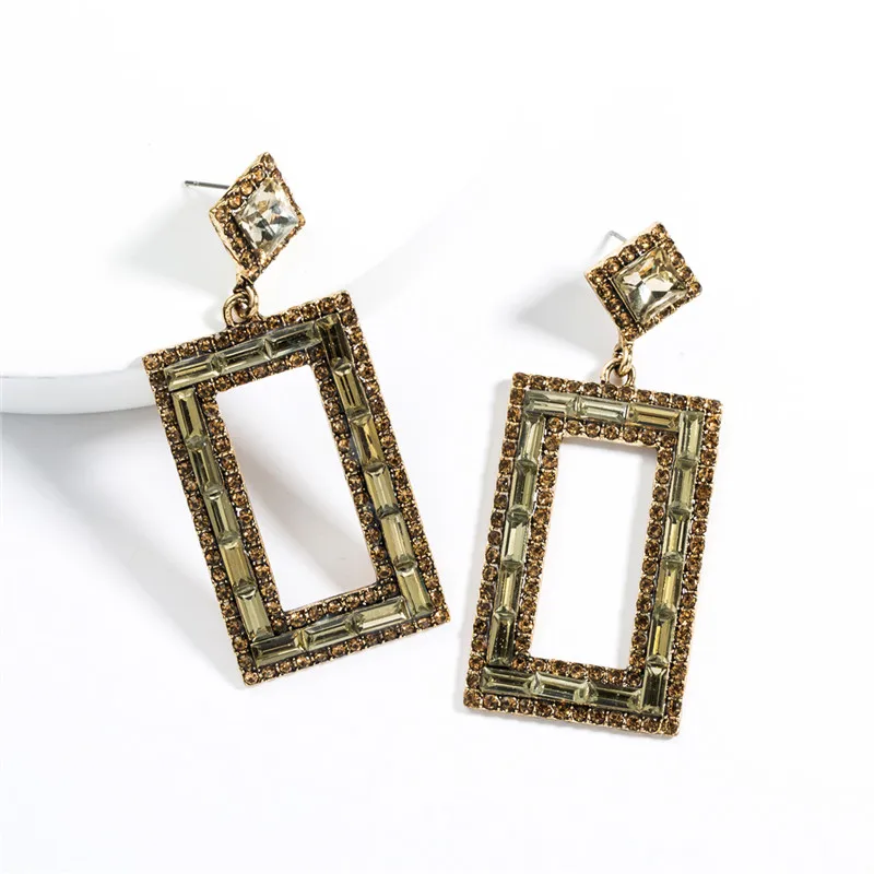 Модные серьги капли квадратной формы блестящие Женские аксессуары ювелирные
