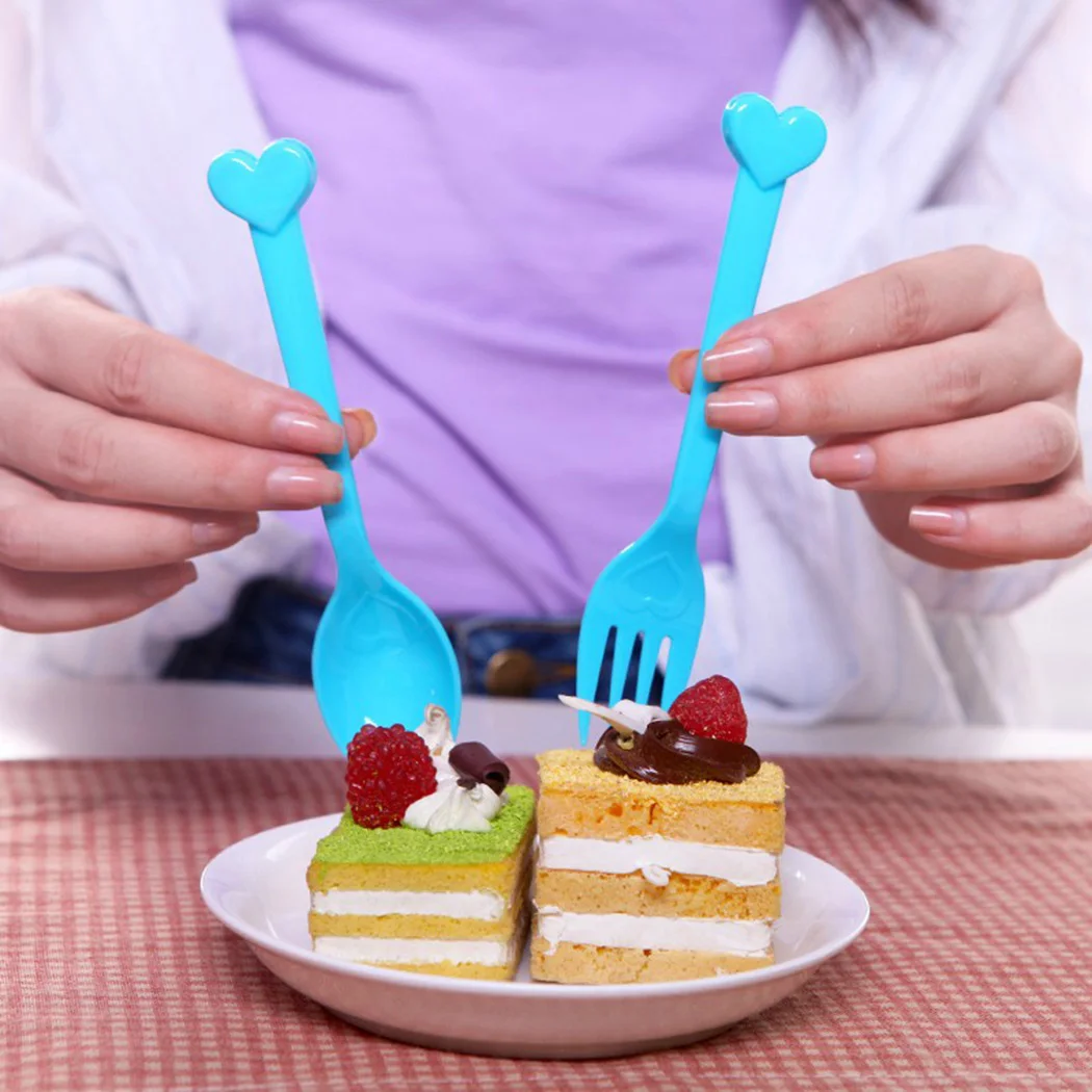 

80PCS Kids/Children Cutlery Set (Quality Plastic Spoon And Fork) Multicolor 14.5*3.2/2.8cm L Smooth Food Grade PP, Firm Durable