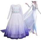 костюм снегурочки Платье для девочек новое платье Эльзы 2 Рождественский костюм Снежная королева синие платья принцесса Navidad Хэллоуин костюм для детей девочек